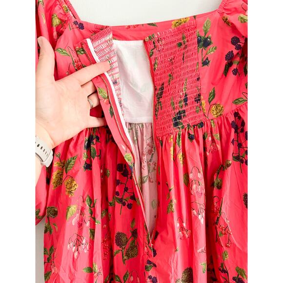 Cara Cara | Sip Sip Dress in Botanical Allover Coral | Sz XS - Picture 10 of 14